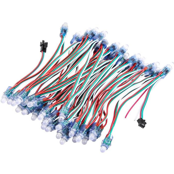 DC5V/12V WS2811 lumineuse luces Outdoor Waterproof 12mm Full Color Digital Diffused Individually Addressable RGB Christmas LED Pixel Modules String Lights